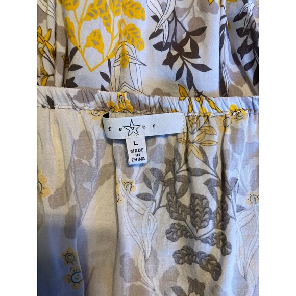 Fever yellow and gray floral off shoulder blouse - Picture 3 of 5